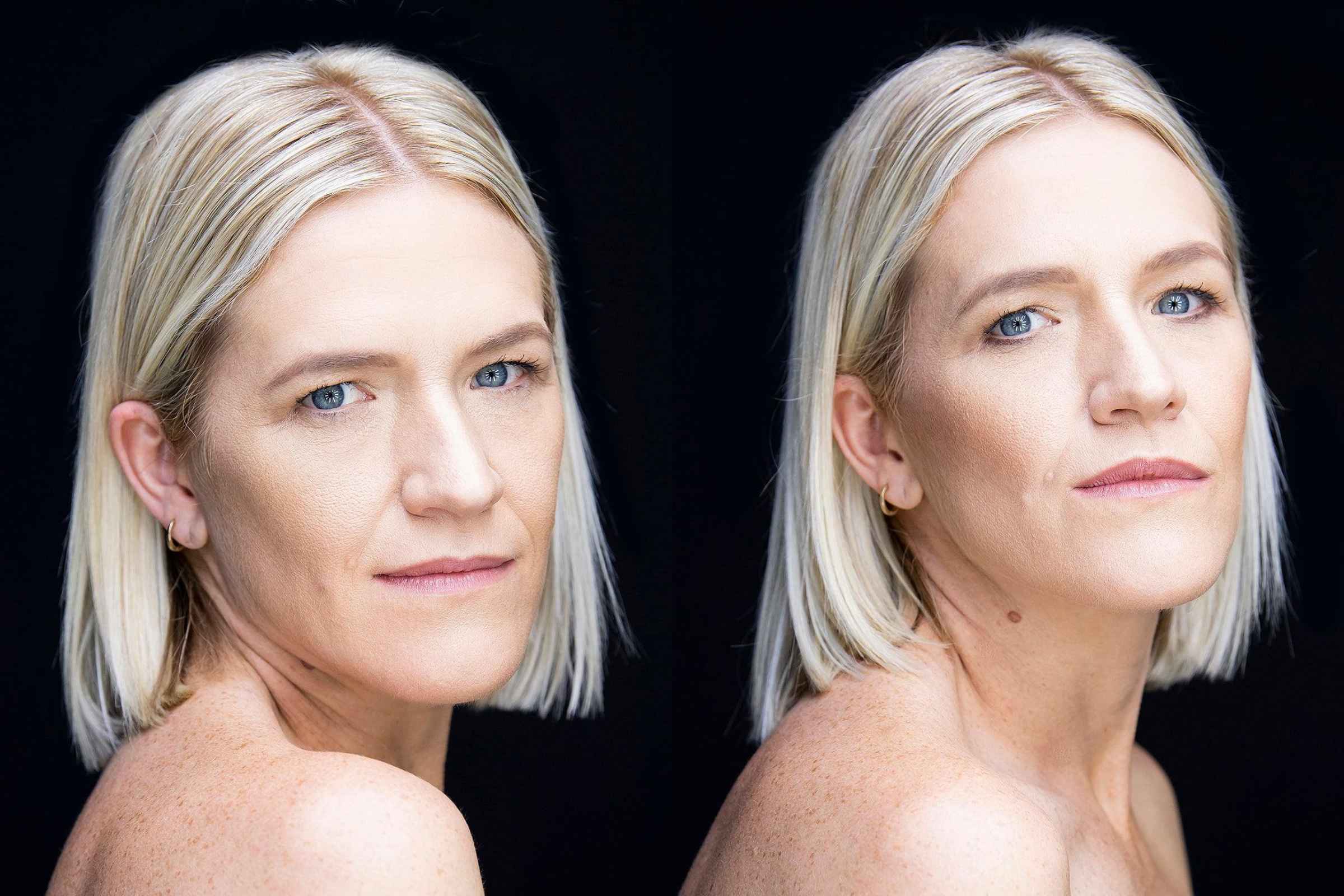 MyEasyGlow model before and after toasty glow