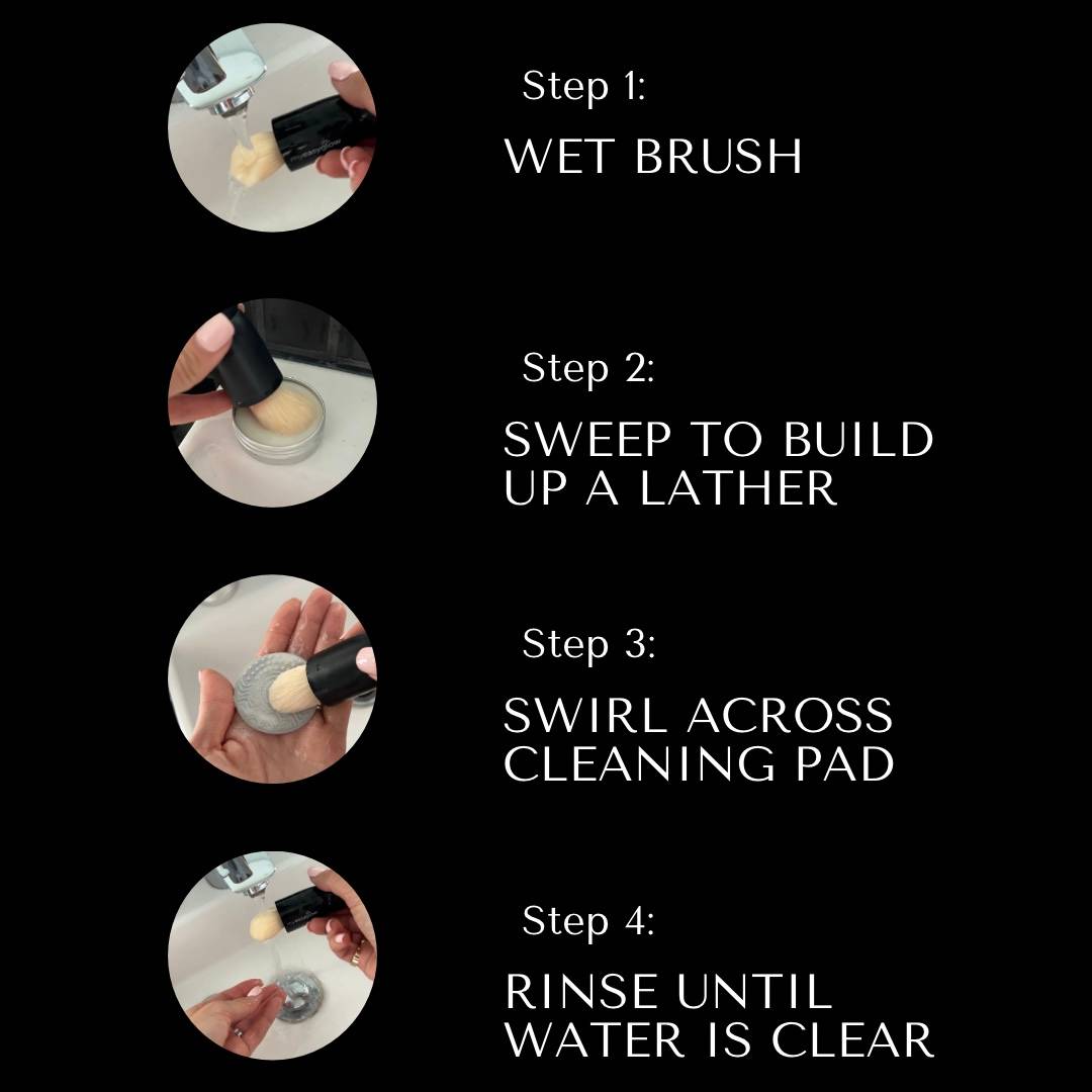 A step-by-step guide on using a wet brush to clean makeup brushes. Keep your brushes clean and hygienic.